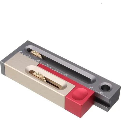 Drillpro Table Saw Slot Adjuster Mortise and Tenon Tool Woodworking Movable Measuring Block Tenonmaker Length Compensation Route