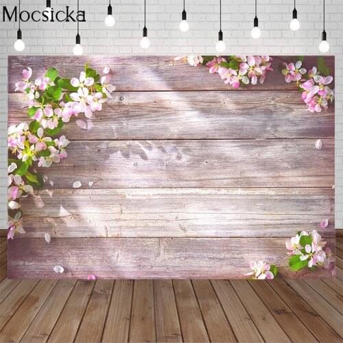 Backdrop Wood Floor Newborn Baby Shower Photo Background Wedding Backdrop Flowers Spring Photography Backdrops Vinyl Photophone