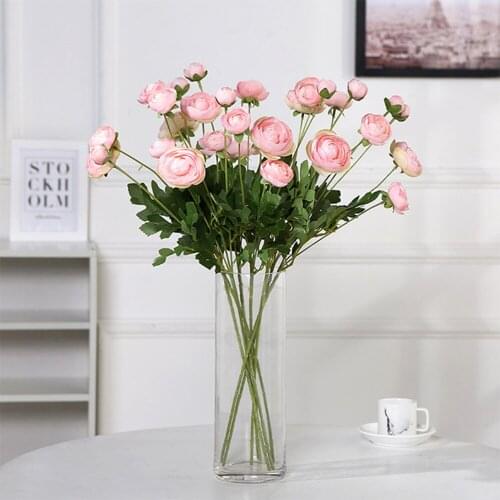 3PCS Artificial Flowers 4 Flower Heads Frangipani Bouquet Silk Fake Flowers Wreath Desktop Decor For Home Bride Wedding DIY