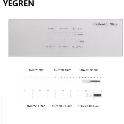 Microscope Calibration Slide Stage Micrometer 1Div.=1mm 0.1mm 0.01mm 0.1 inch 0.01 inch 0.001 inch Total 25.4 mm 1 inch