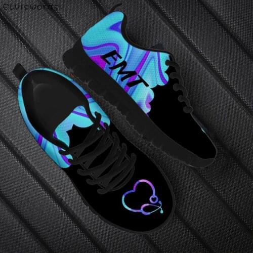 ELVISWORDS Vintage Style Women Sneakers Selfie Dog Cat Print 3D Breathable Mesh Flats for Fashion Ladies Spring Zapatos Lace-up