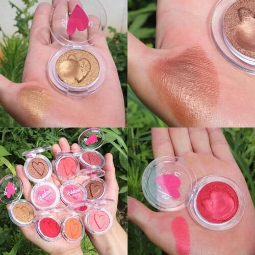 Mashed Potato Matte Eyeshadow Monochrome Pearlescent Heart Shape Relief Long-Lasting Waterproof Soft Shimmer Eye Shadow Palette