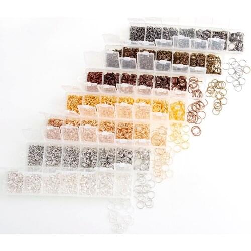 Approx 1450pcs Mixed Color 3/4/5/6/7/8/10mm Tone Metal Open Jump Rings Necklace With Close Tool Ring DIY Jewelry Making