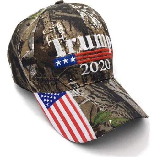 Fashion Camouflage Baseball Cap Donald Trump 2020 Cap Keep America Great USA Flag Hat Letters Adult Unisex Sunscreen Army Cap