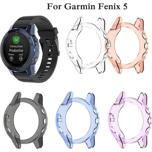 For Garmin Fenix 5 fashion TPU Watch Cases Cover classic Bracelet Protective Frame Shell Replacement Shockproof Clear Watch Case