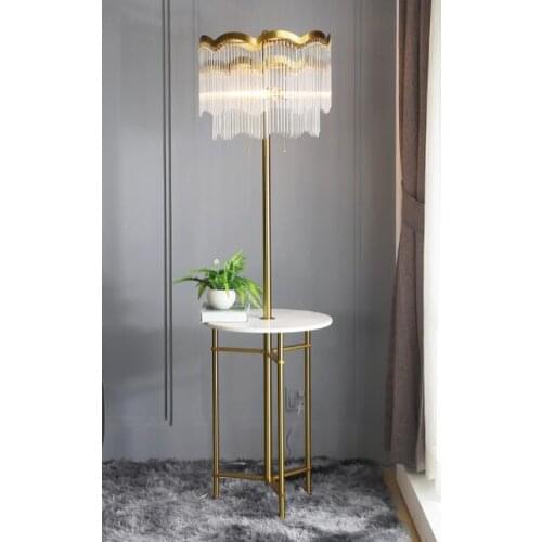 Coffee table floor lamp minimalist light luxury Nordic style living room bedroom bedside sofa marble vertical table lamp