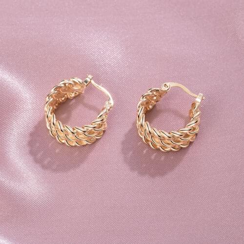 New Fashion Punk Earrings for Women Vintage Round Chain Metal Geometry Small Gold Drop Earrings Trendy kolczyki 2020 Jewelry