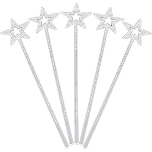 24pcs Girls Costume Props Star Magic Angel Fairy Wands Star Fairy Sticks Star Shaped Princess Wands For Birthday Party A35