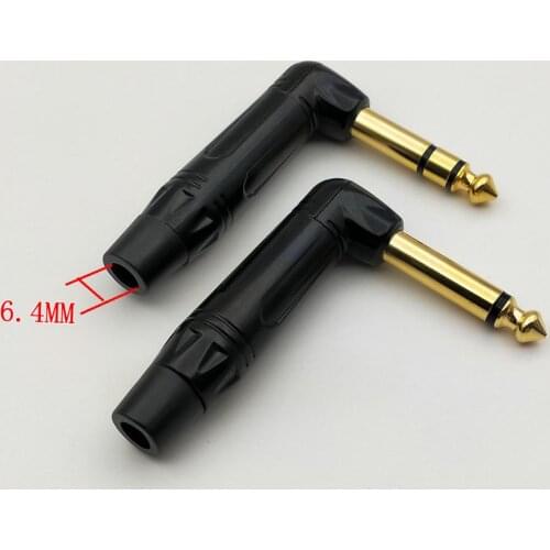 6.35 mm (1/4") Male Right Angle TRS Audio Plug Connector adapter New