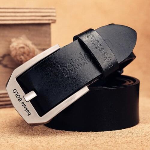 New Male Leather Belt Men Genuine Leather Waist Strap Brand Luxury Design Pin Buckle Mens Belts Cummerbunds Ceinture Homme 2021