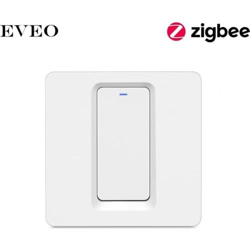EVEO EU Standard Tuya Voice Control Zigbee Control Smart Switch Single Live Wiring Push Button Light Switch