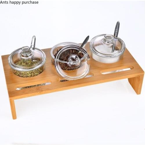 Salt Shaker Glass Seasoning Kitchen Supplies Spice Jar Storage Box Suit Combination Household Condiment Bottles Glass Containers