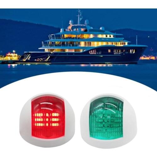 2Pcs LED Running Lights For Boat Yacht Navigation Signal Light Small Rainproof IP66 Red Green Boat LED Lamp for Ship Yachts