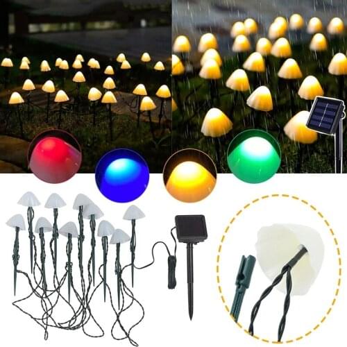 LED Solar Ground Plug Mushroom Light Outdoor Waterproof Landscape Light Suitable for Party Garden Holiday Luminous Decoration