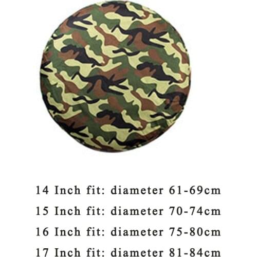 Universal Heavy Duty Camouflage Dust Proof Spare Wheel Tyre Cover 14" 15" 16" 17" Thick Black Car Exterior Accessories