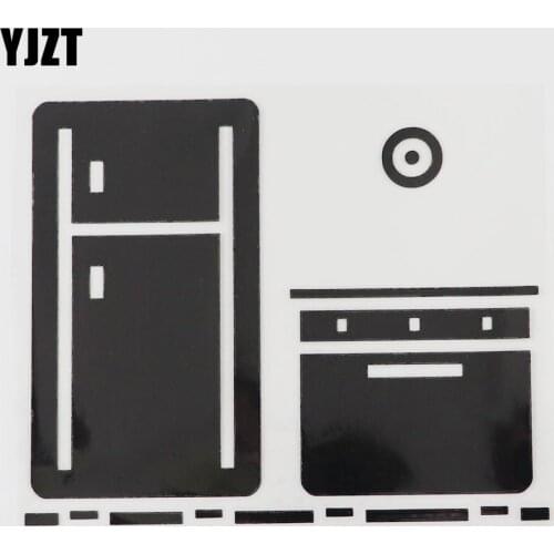 YJZT 15CM×12.2CM Refrigerator Gas Range Car Sticker Household Electric Appliances Vinyl Decal Black/Silver 13E-0006