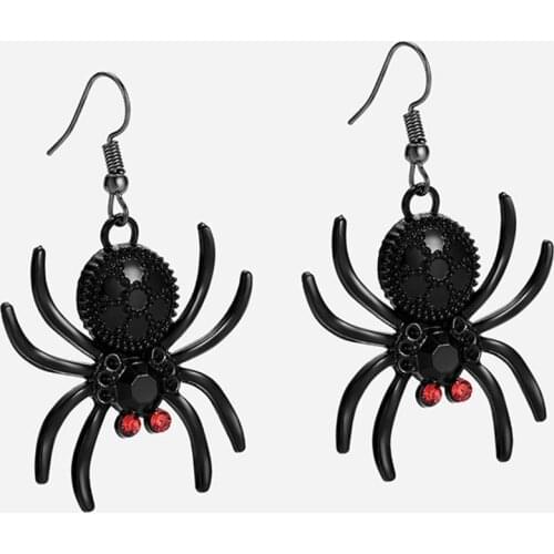 2Pair Gothic Style Spider Shape Eardrop Hook Earrings Women Jewelry Accessories