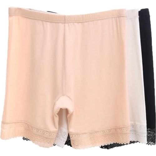 Women Plus Big Size Breathable Safety Pants Soft And Comfortable Modal Material Safety Shorts High Elastic Cotton Lace Panty