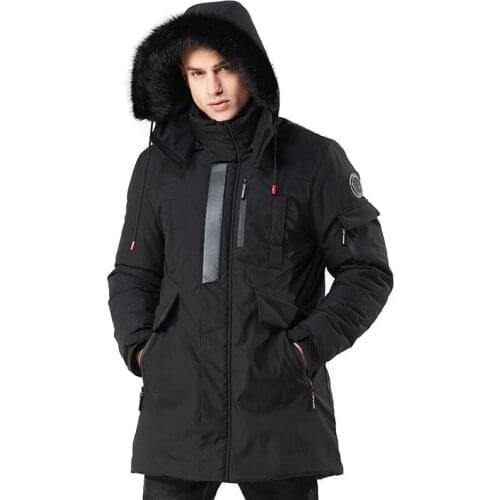 Winter Jacket Men Nice Fur Hooded Thick Warm Long Coat Winter Clothes Mens Military Trench Coats Parka Chaqueta Hombre Invierno