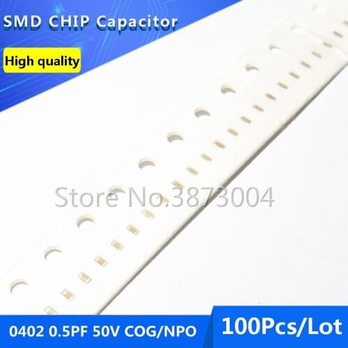 100pcs 0402 0.5PF 50V COG/NPO 0.25% Thick Film Chip Multilayer Ceramic Capacitor