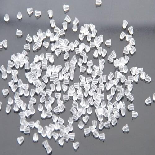 100pcs/lot New Cheap Jewelry Findings Delicate DIY Earrings Jewelry Accessories Bullet Plastic Ear Plugging blocked back