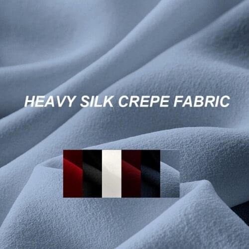 140CM Wide 23MM Dyed Black Red White Heavy Silk Crepe Fabric for Summer Spring Dress Shirt Scarf Cheongsam Skirt Suit F008