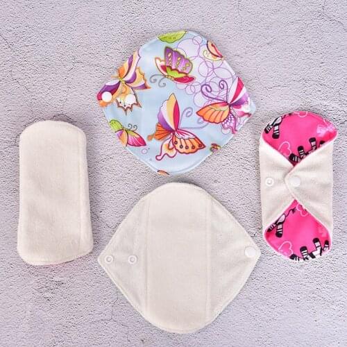 18*18cm / 20*18cm Health Feminine Hygiene Bamboo Panty Liner Reusable Waterproof Menstrual Cloth Sanitary Pads