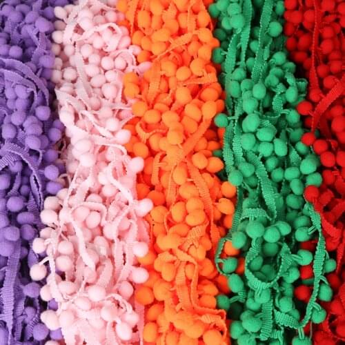 5 Yard/lot 10mm Pom Pom Ball Lace Trim MINI Pearl Pompom Fringe Ribbon Sewing Lace Kintted Fabric DIY Handmade Craft Accessories