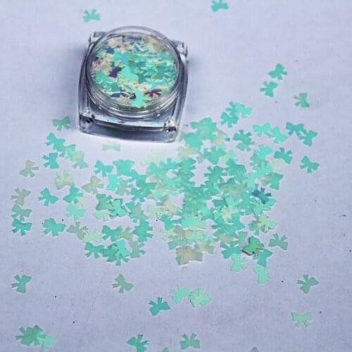 50g Pearl Symphony Bowknot Shape 4Style Blue/Yellow/Red/Pink Nail Flakes Sequins For a Manicure