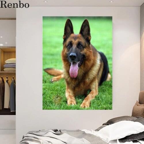 Full Square Drill Diy 5D Diamond Painting German Shepherd Cross Stitch Embroidery Dog Mosaic Needlework Crafts Wall Stickers