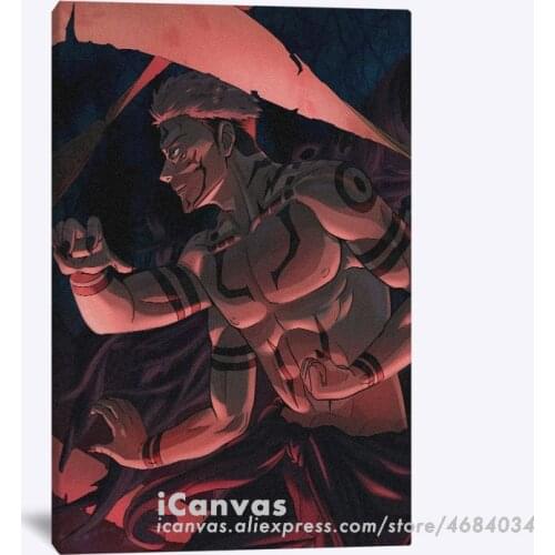 Sukuna Jujutsu Kaisen Anime Decoration Prints Canvas Home Decor Dorm Living Room Bedroom Poster Painting Wall Art