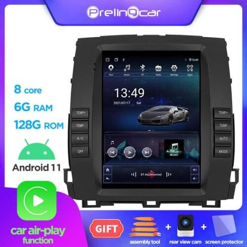 4G Lte Vertical screen android 9.1 multimedia video radio player for toyota land cruiser prado 2002-2009 years navigation stereo