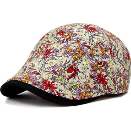 Chinese Style Printed Beret Retro Four Seasons Wearing Caps for Men and Women Outdoor Sun Protection Sunshade UV Sun Hats