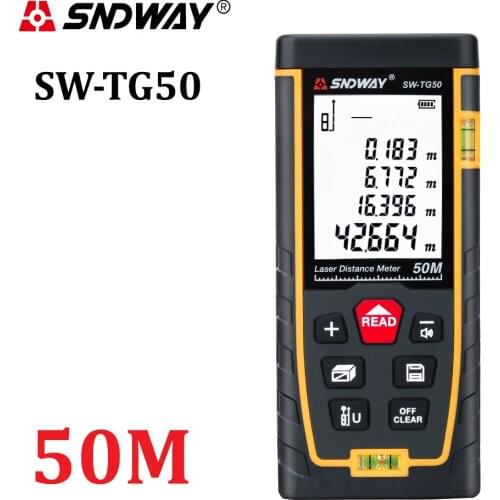 SNDWAY New Laser distance meter 50m range finder rangefinder measure tape laser roulette tools Diastimeter build device SW-TG50