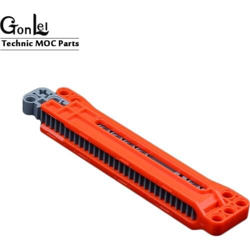 1Set High-Tecc Parts Series MOC Brick Parts PART 18942+18940 Gear Rack 1 x 14 x 2 Housing with Axle and Pin Holes Assembles Toys