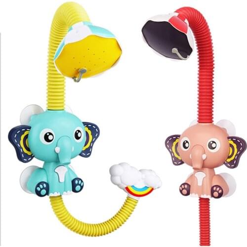 Baby Bath Toys Electric Elephent Animal Sucker Electric shower Rain Head Plastic Children Game Water Cloud