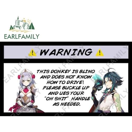 EARLFAMILY 13cm x 7.4cm for Genshin Impact Xiao Noelle Vinyl Car Stickers Creativite Air Conditioner Decal Scratch-Proof Decor