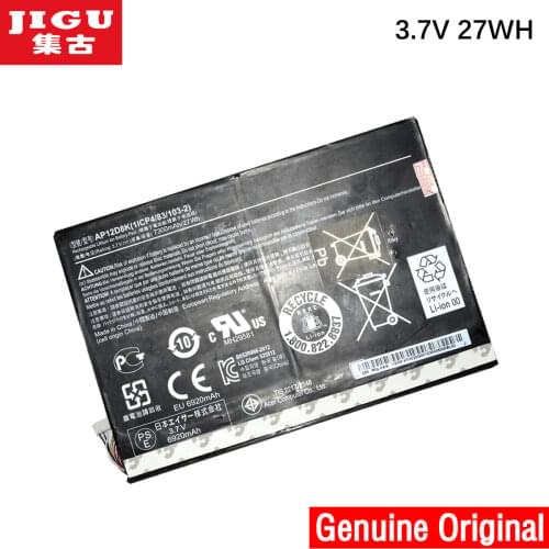 JIGU New ORIGINAL 1ICP4/83/103-2AP12D8K Battery For Acer Iconia W510 W510P P3-171 3.7V 7300MAH 27WH