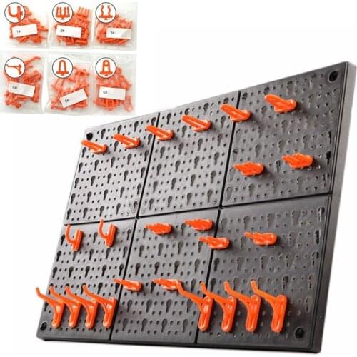 10pc/set Wall-Mounted Hardware Tool Hanging board Hole plate hook Parts Storage box Garage Unit Shelving Tool organize Box