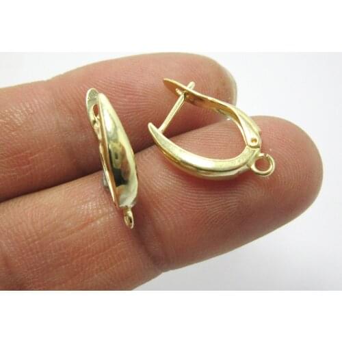 Brass leverback Earrings clasps 21x11.6mm Raw brass ear hooks with bail -6pcs R2012