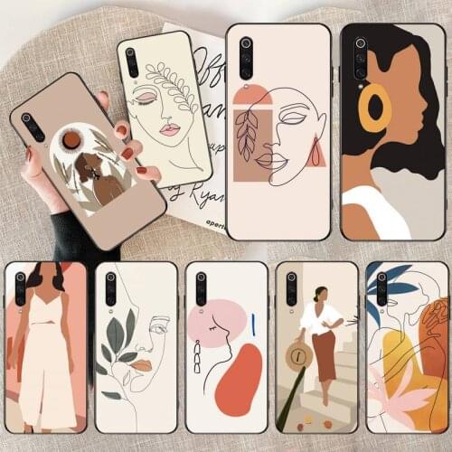 Minimalist art abstract fashion vintage girl Phone Case for Xiaomi Mi Note 10 Lite Mi 9T Pro xiaomi 10 10 CC9 Pro 9SE