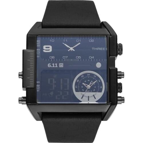 Fashionable hipster outdoor military multi-display sports electronic watch mens led watch quartz watch