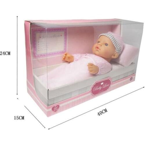 16" Newborn Reborn Baby Simulation Soft Vinyl Children Dolls Kindergarten Lifelike Toys for Girls Birthday Gift