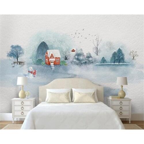 Beibehang Custom wallpaper watercolor hand-painted landscape forest childrens room background living room mural 3d wallpaper