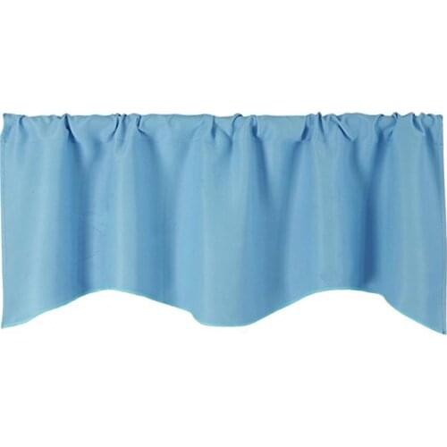 Solid Color Through Rod Short Curtain Home Room Balcony Kitchen Window Valance Short Curtain
