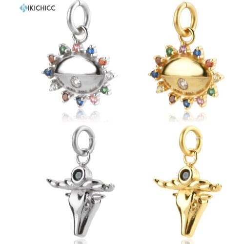 KIKICHICC 925 Sterling Silver Gold Charm Recubierta Colgante Egipcio Horus Pendant Necklace Jewelry For Charm Rock Punk Jewelry
