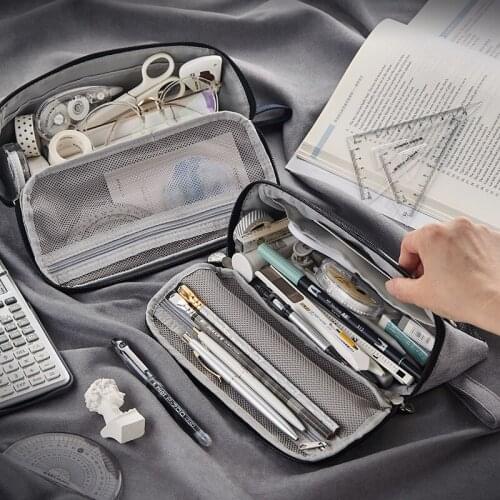 Creative Pencil Case High Capacity Canvas Boys School Stationery Multifunction Student Stationery Back To School Simplicity