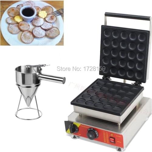 Commercial Nonstick 110v 220v Electric 25pcs Poffertje Mini Dutch Pancakes Machine Maker Baker w/ Batter Dispenser