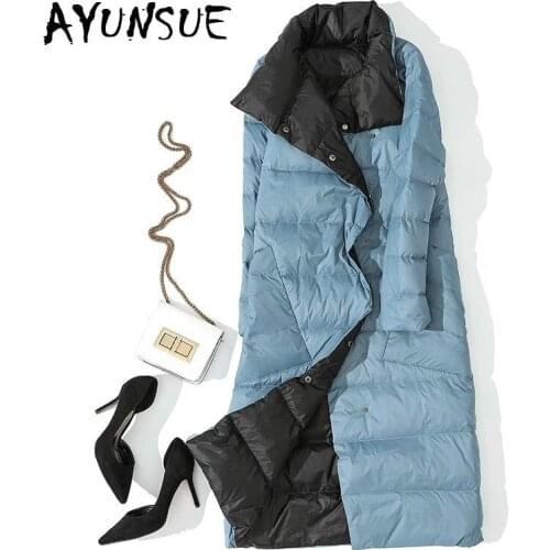 2020 New 90% White Duck Down Jacket Women Two Side Wear Ultra Light Puffer Jacket Women Korean Warm Parka Abrigos 033 YY1629
