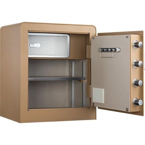 Safe box 45CM household small financial room safe deposit box fingerprint password anti-theft bedside storage cabinet